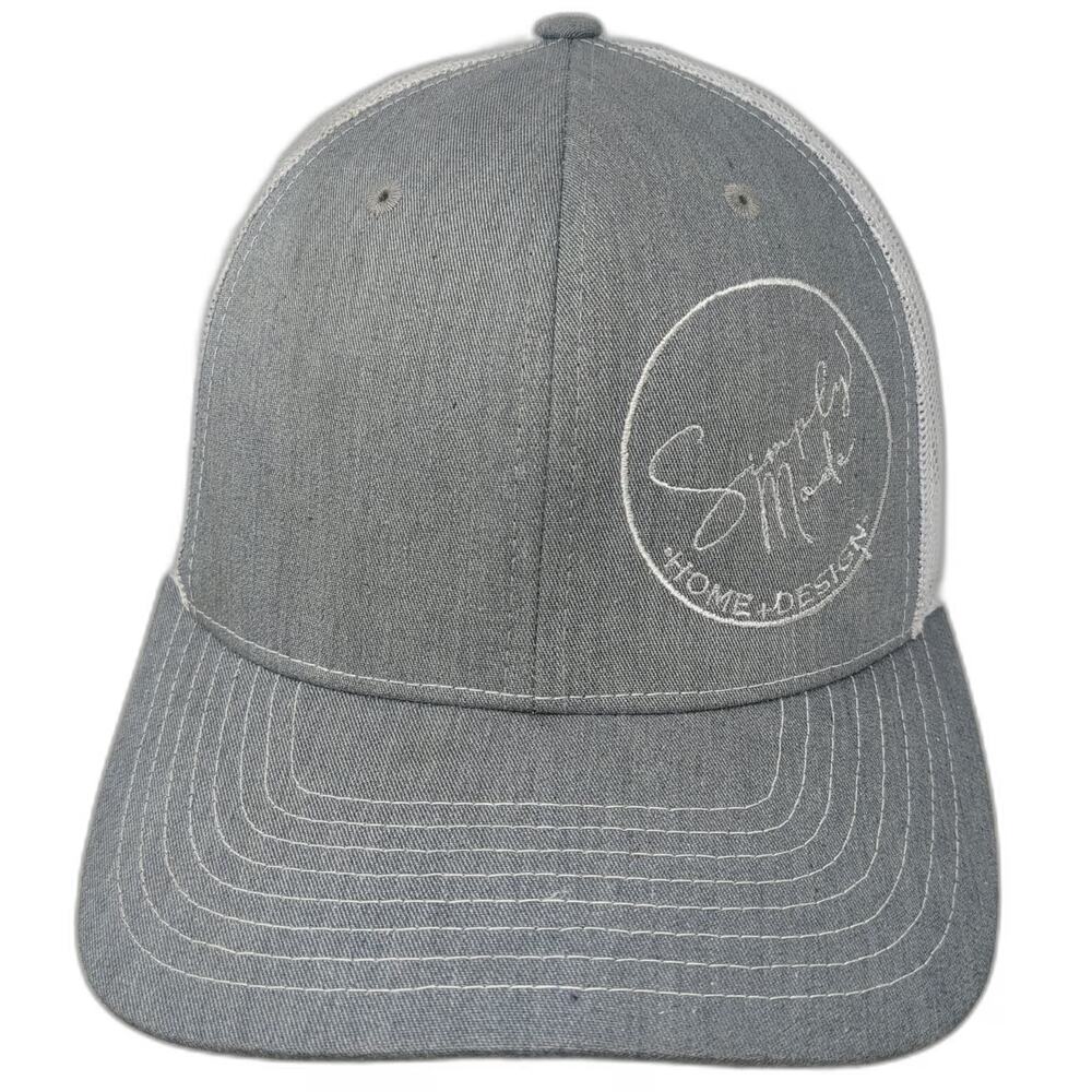 Richardson Trucker Hat Gray One Size Mesh Snapback Simply Made Home Design Logo